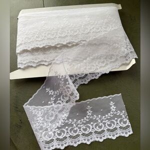 White Floral Lace Trim Ribbon